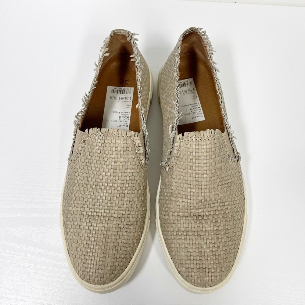 Frye Ivy Fray Woven Slip On Sneaker 8 Cement - Picture 3 of 5